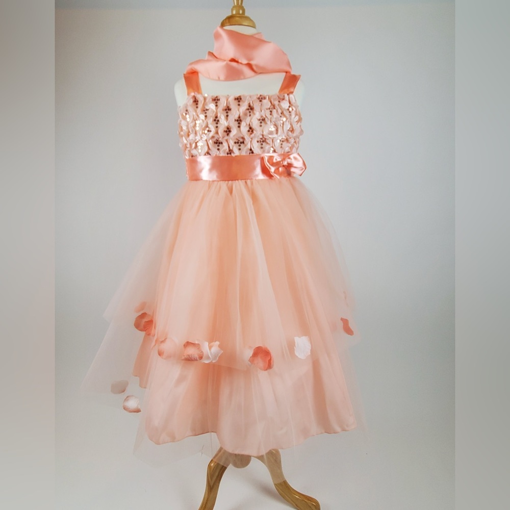 Peach girl party dress